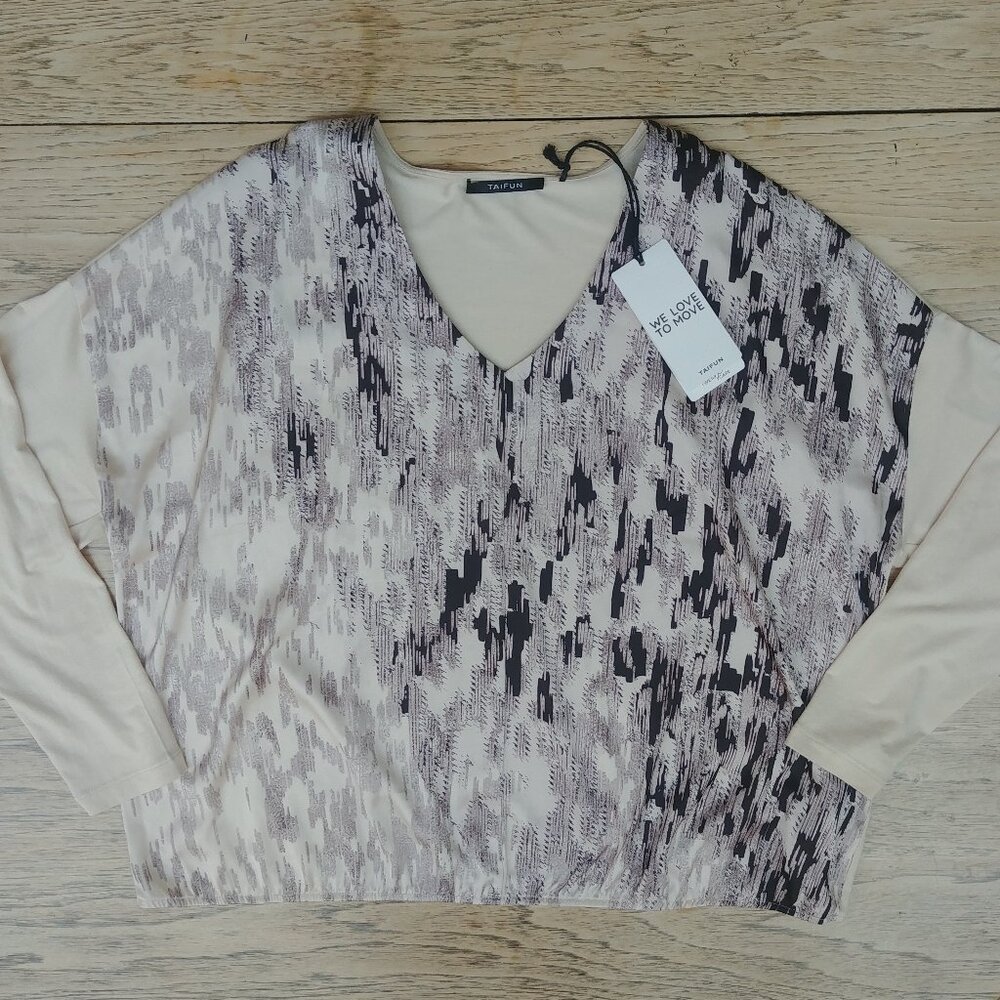 NWT Taifun Germany 16 soft silky viscose blouse top shirt abstract
